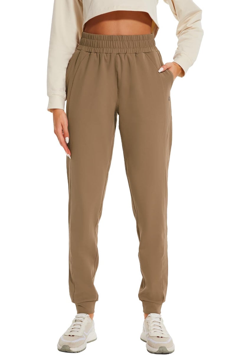 HOdo 32"/34"/36" Inseam Womens Tall Sweatpants Fleece Lined Long Joggers Workout Pants with Pockets Dark Khaki - Image 1