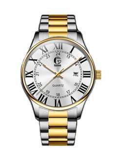 Men's Analog Quartz White Dial Stainless Steel Watch-2911