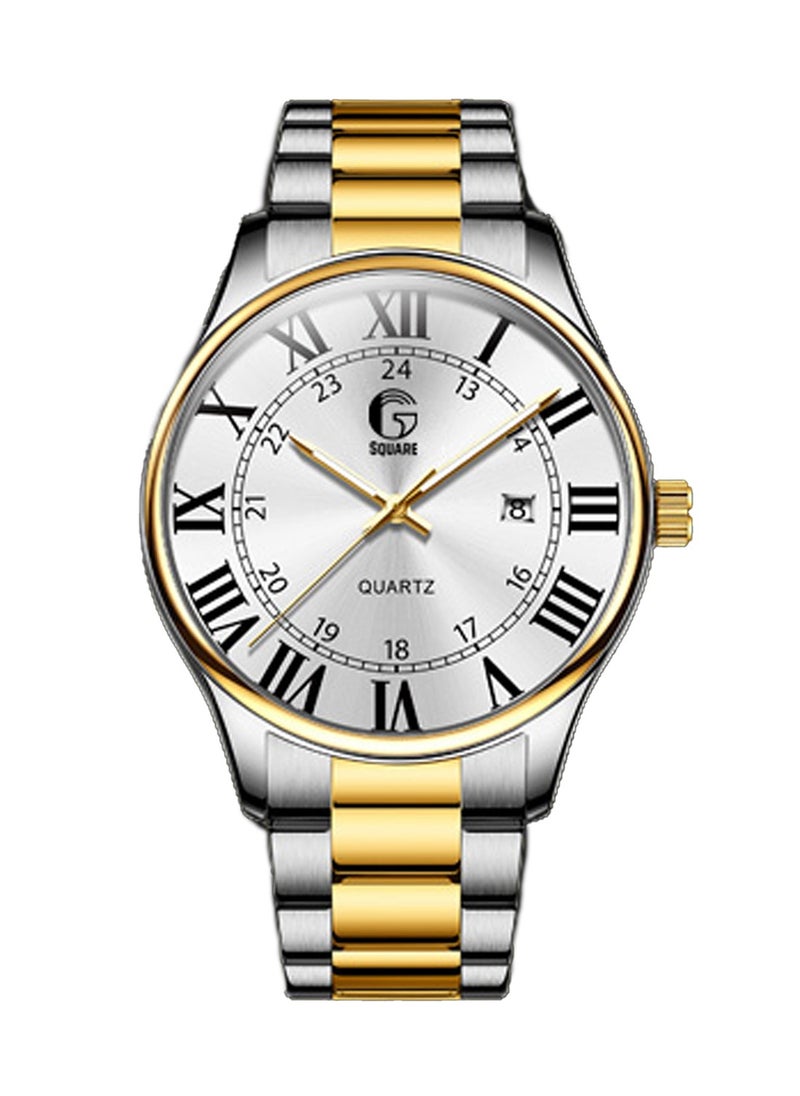 Gsquare - Men's Analog Quartz White Dial Stainless Steel Watch-2911 - Image 1