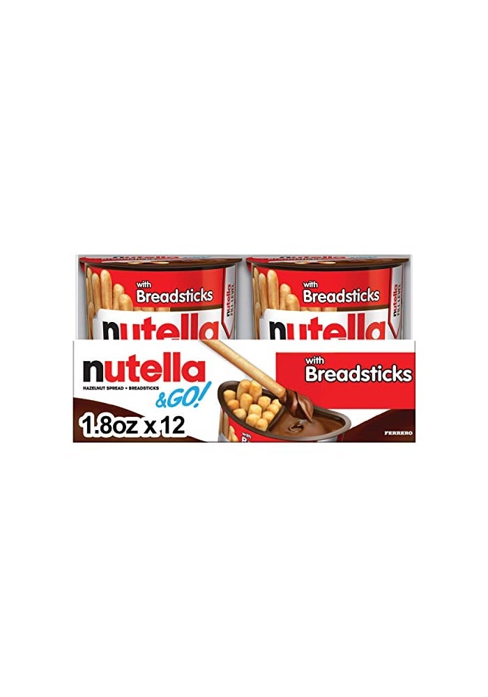 Nutella  GO Chocolate Hazelnut Spread with Cocoa  Breadsticks 24 Bulk Snack Packs 18 oz Each