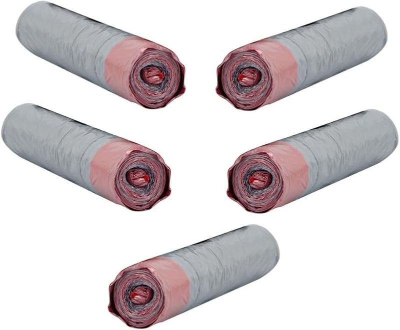 أكياس قمامة قابلة للتحلل بسحاب 5 لفات أكياس نفايات مطبخ مقاومة للتسرب مادة البولي إيثيلين ألوان عشوائية - Image 2