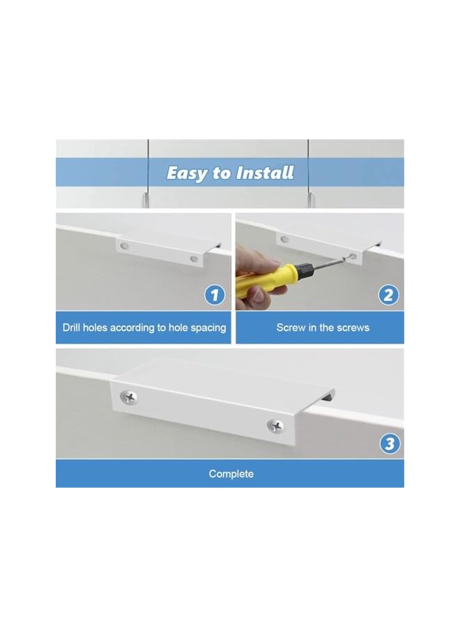 promass 8 Pack Concealed Cupboard Handles, Aluminum Alloy Drawer Pull Handles with Screws, Finger Edge Pull, Hidden Kitchen Cabinet Handles for Wardrobe Drawer Pull Cabinet Door, Sliver - Image 4