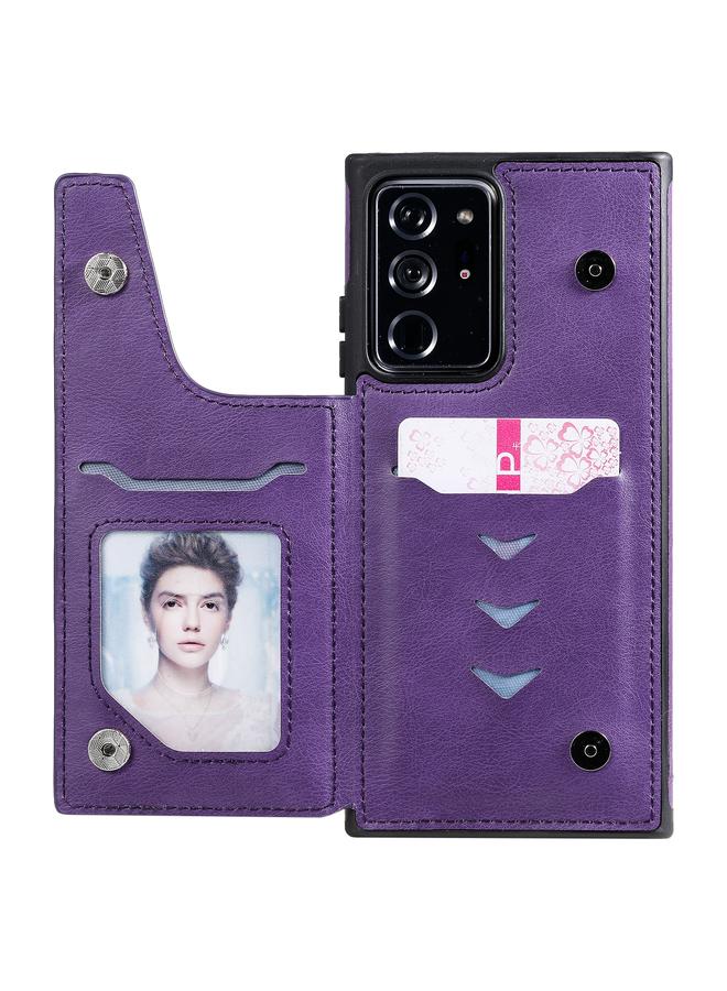 اس-توب جراب واقٍ مقاوم للصدمات بنقش شجرة قطة مع فتحات للبطاقات وإطار للصور وحامل لهاتف Samsung Galaxy Note20 Ultra - Image 4