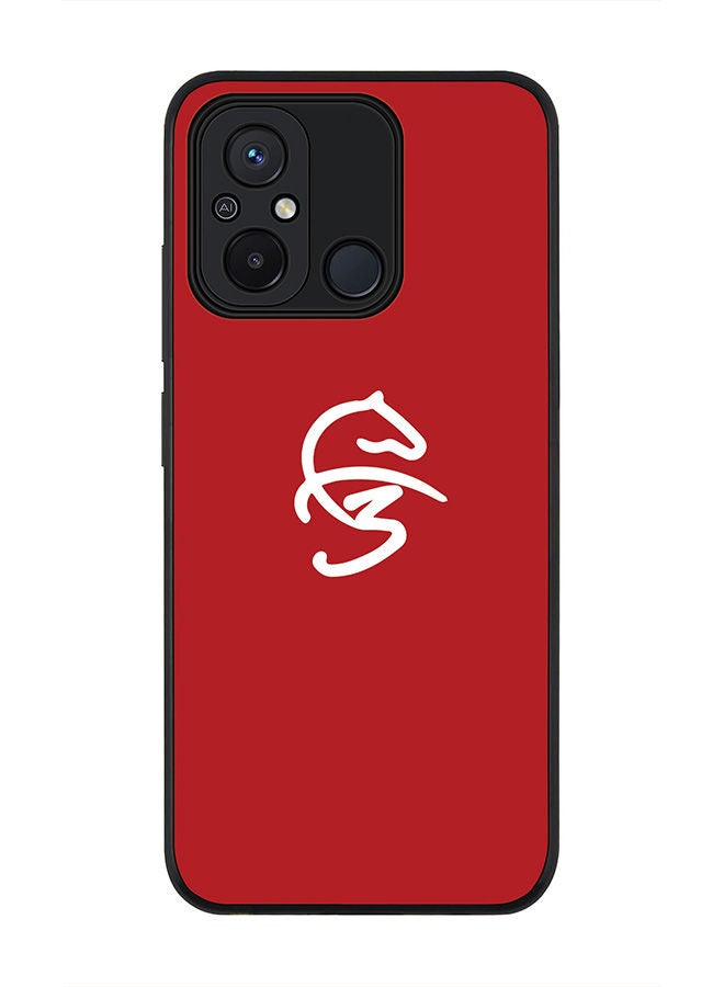 Stylizedd Rugged Black edge case for Xiaomi Redmi 12C 4G, Slim fit Soft Case Flexible Rubber Edges Anti Drop TPU Gel Thin Cover -   Faz3 Icon Red - Image 1