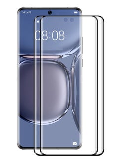 CATANES قطعتان من واقي الشاشة لهاتف Huawei P50 Pro، زجاج مقسّى منحني ثلاثي الأبعاد، شفاف عالي الدقة من الحافة إلى الحافة، تغطية كاملة 9H، غلاف ملائم للجراب، مقاس 6.6 بوصة  - Image 1