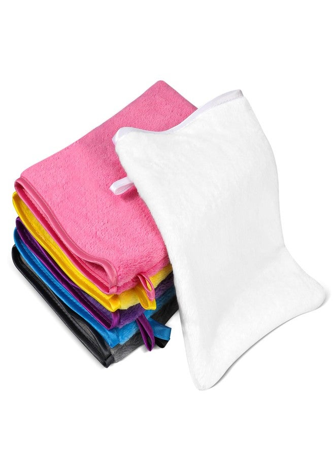 PHOGARY 6 Pack Microfiber Face Washcloths Facial Wash Mitts, 7.8"x5.1" Soft Flannel Towel for Washing Face, Reusable Makeup Remover Absorbent Easy-Dry Puffy Washcloths with Hanging Loop, Multicolor - Image 1