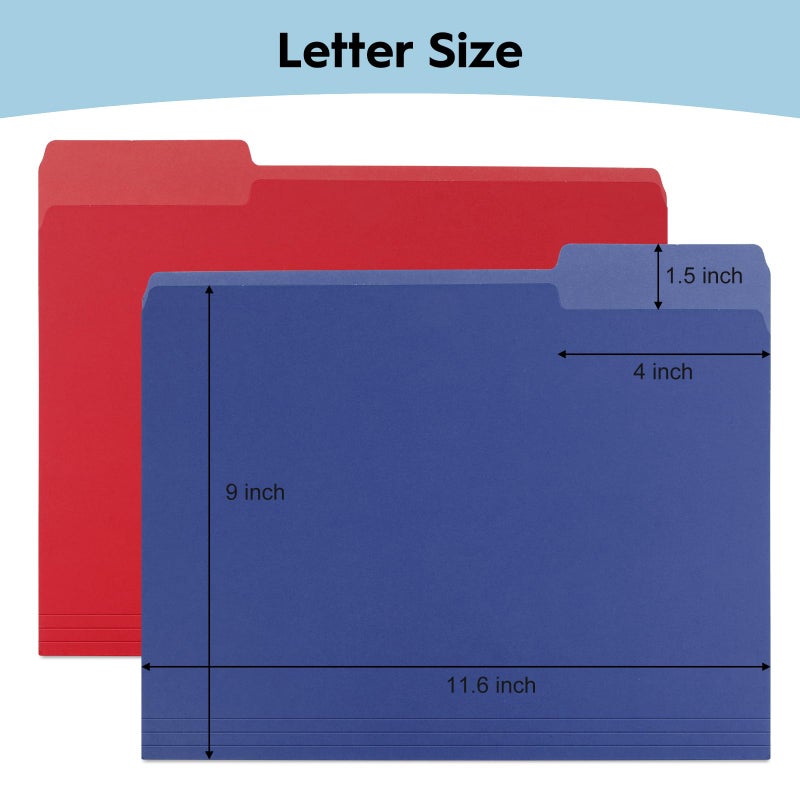 EEHZTSI 30-Pack Color File Folders, 1/3 Cut Tab, Assorted 5 Colors Letter Size Manilla Folder for School/Office/Classroom - Image 3
