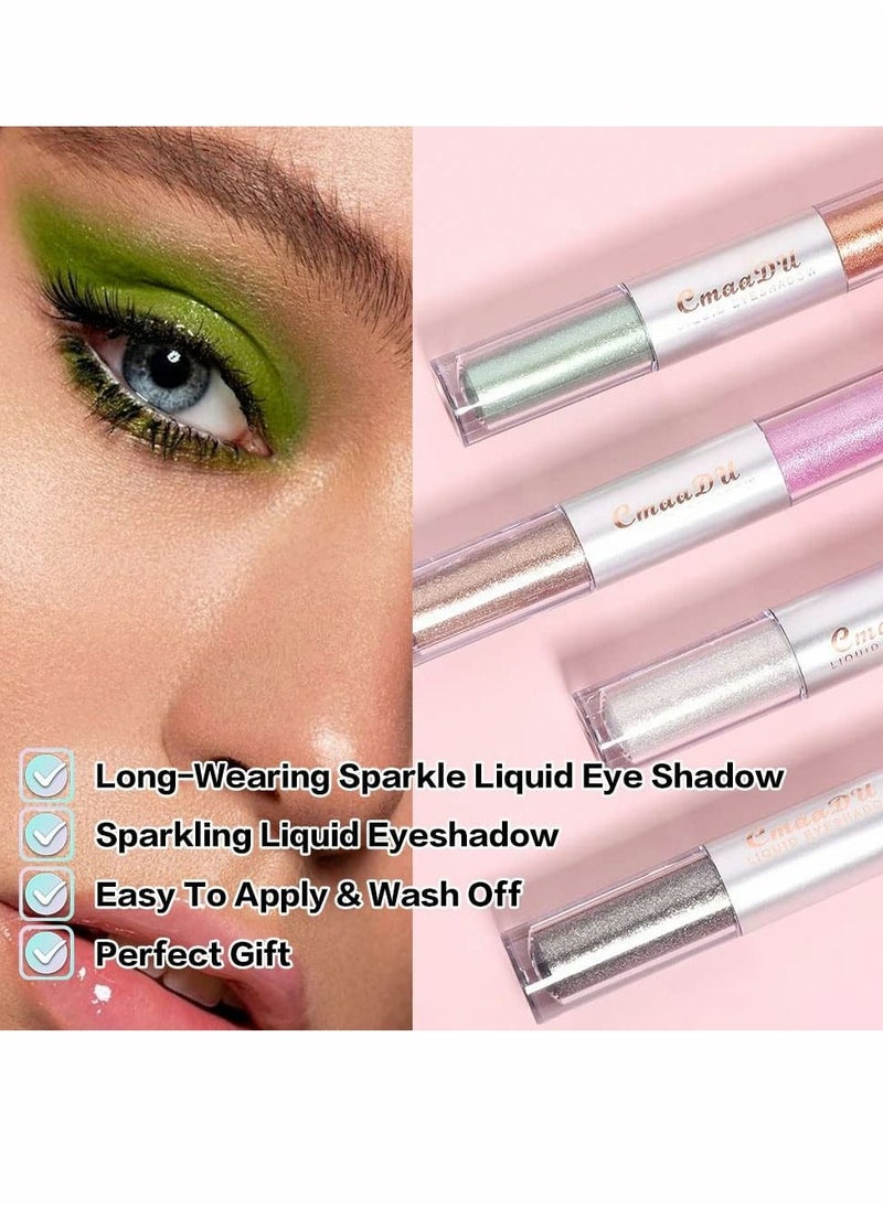 Excefore Glitter Liquid Eyeliner Eye Shadow Makeup Kit Long Lasting Waterproof Sparkling Eyeshadow Liquid Metallic Eye Glitter Makeup  - Image 3