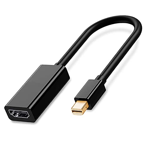 QCEs Mini DisplayPort to HDMI Adapter, Thunderblot to HDMI Cable Adapter Compatible with Apple MacBook Air Pro, iMac,Microsoft Surface Pro Dock to TV/Monitor/Projector Black - Image 1