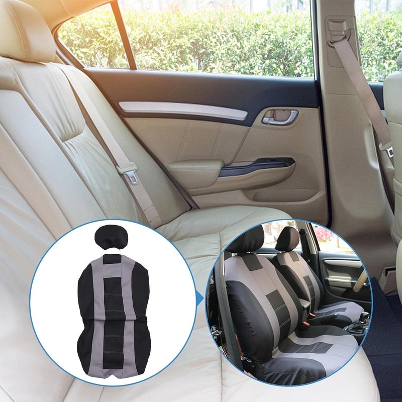 4pcs Universal Car Seat Covers Front Seats Set, Black and Gray Sturdy Fabric Car Chair Pads, Protective Automotive Interior Accessories for Sedan and SUV - Image 4