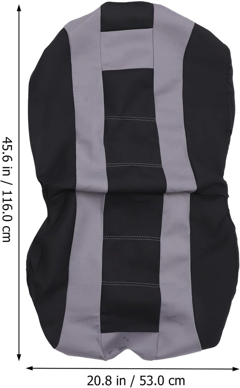 4pcs Universal Car Seat Covers Front Seats Set, Black and Gray Sturdy Fabric Car Chair Pads, Protective Automotive Interior Accessories for Sedan and SUV - Image 2
