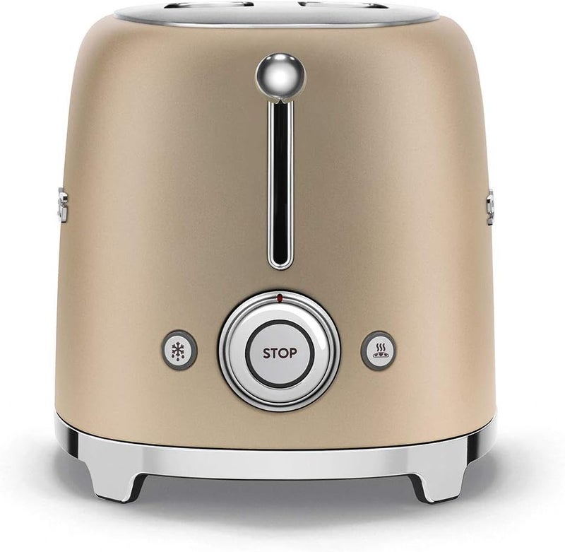 Smeg 50's Style 2-Slice Toaster in Gold Matte 950 W TSF01CHMUK Gold Matte - Image 3