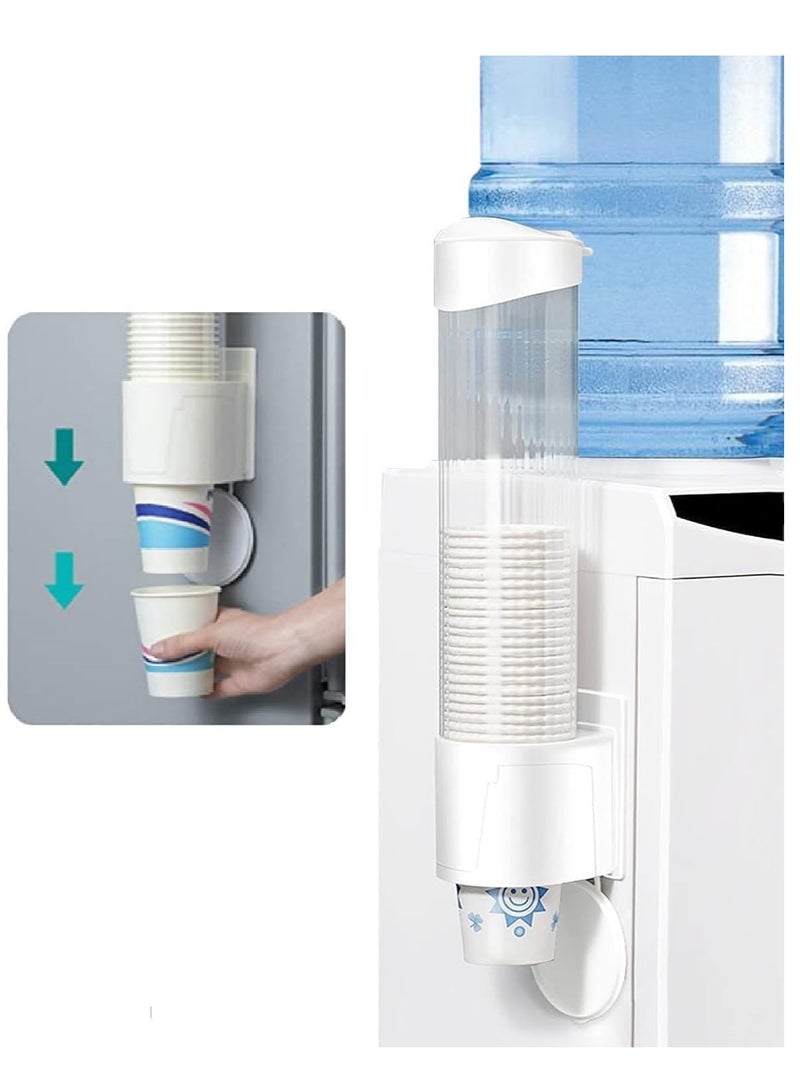 Meetion Paper Cup Dispenser Holder Disposable Cup Holder Organizer Wall Mounted Plastic Drinking Water Cup Dispenser Glass Dispenser Holder Sticker or Screw Plate Mountable, Plastic  - Image 1