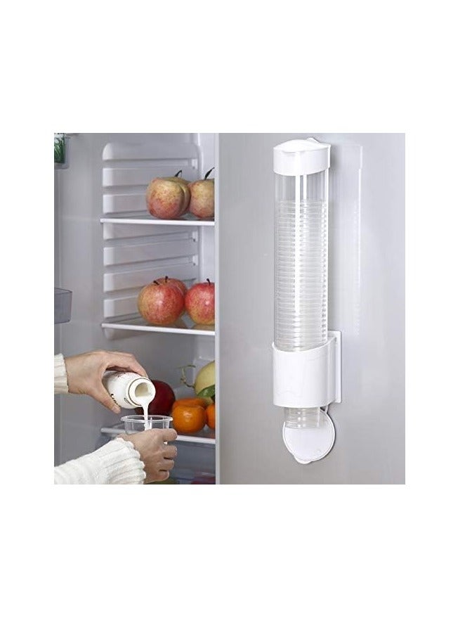 Meetion Paper Cup Dispenser Holder Disposable Cup Holder Organizer Wall Mounted Plastic Drinking Water Cup Dispenser Glass Dispenser Holder Sticker or Screw Plate Mountable, Plastic  - Image 4