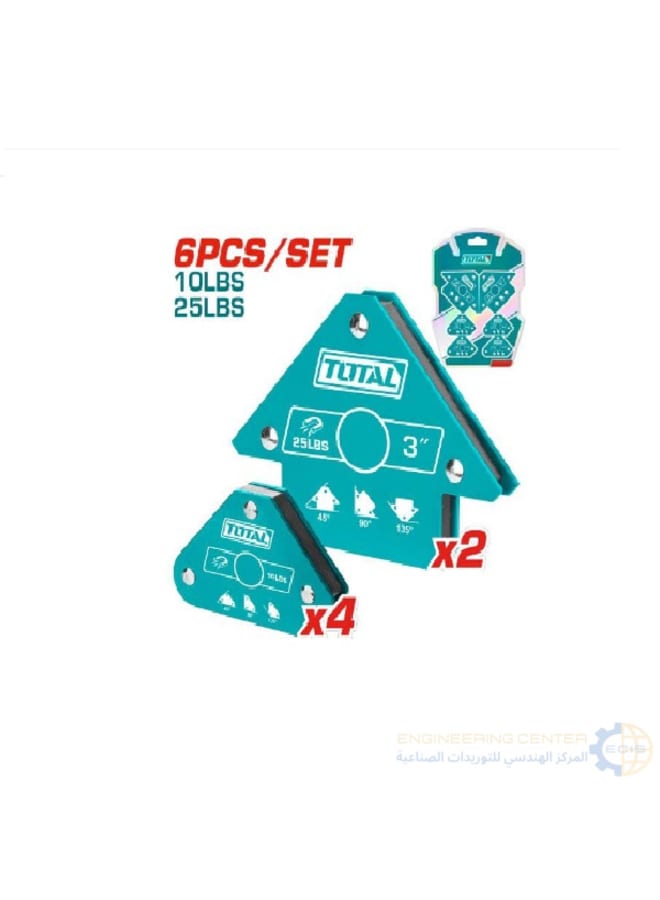 Total 6-Piece 3-Inch Magnetic Triangle Assembly Angle Set