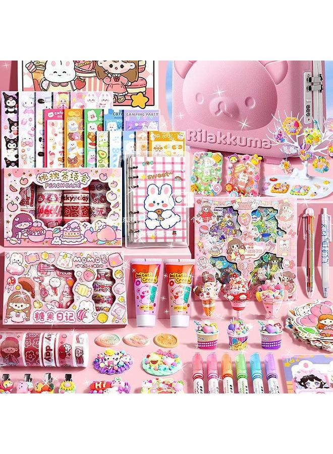 Bluejw Hand Account Suit Gift Box Girl's Hand Account Book Goo Card Suit Deluxe Edition Girl's Children's 61 Children's Toy Gift For Primary School Students - Image 2