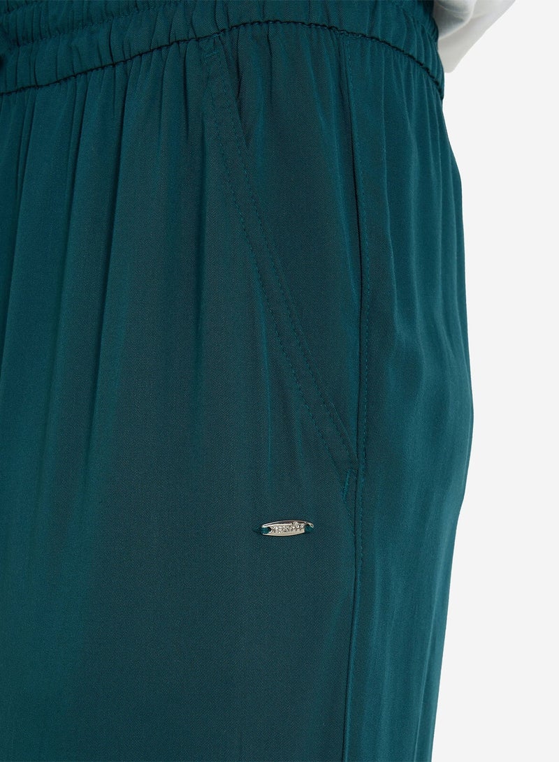 Termit Women's Pants Dark Green , 100% Viscose, Adjustable Drawstring Waist, Comfortable Fit for Beach & Surfing - Image 2