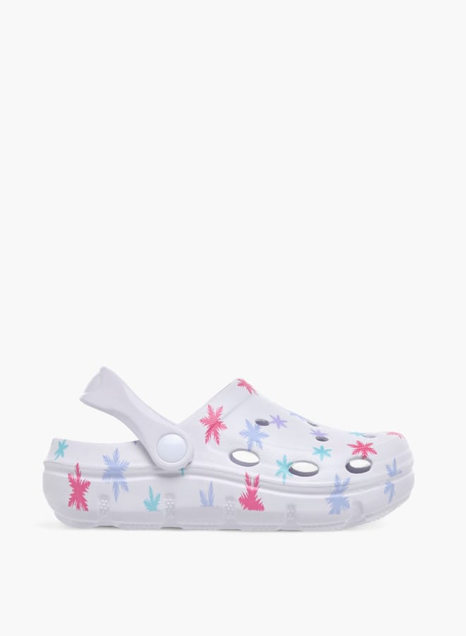Aqua Girls Printed Clogs With Backstrap  - Image 3