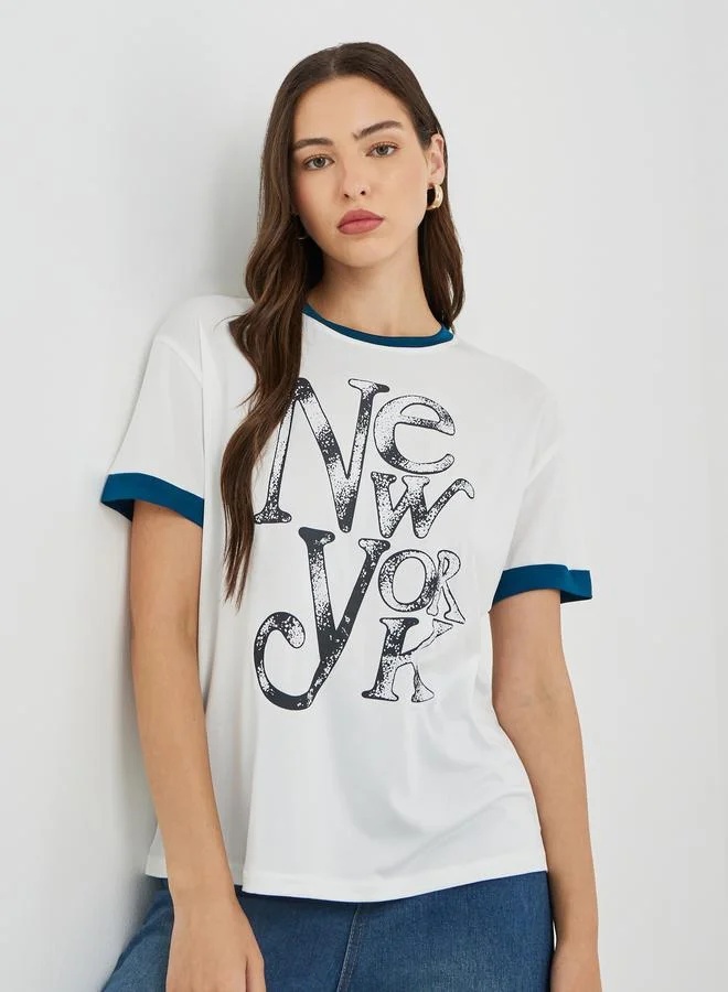 Take Two Take Two Slogan Printed Oversize T-Shirt