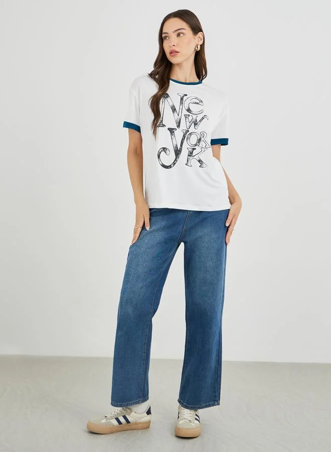 Take Two Take Two Slogan Printed Oversize T-Shirt