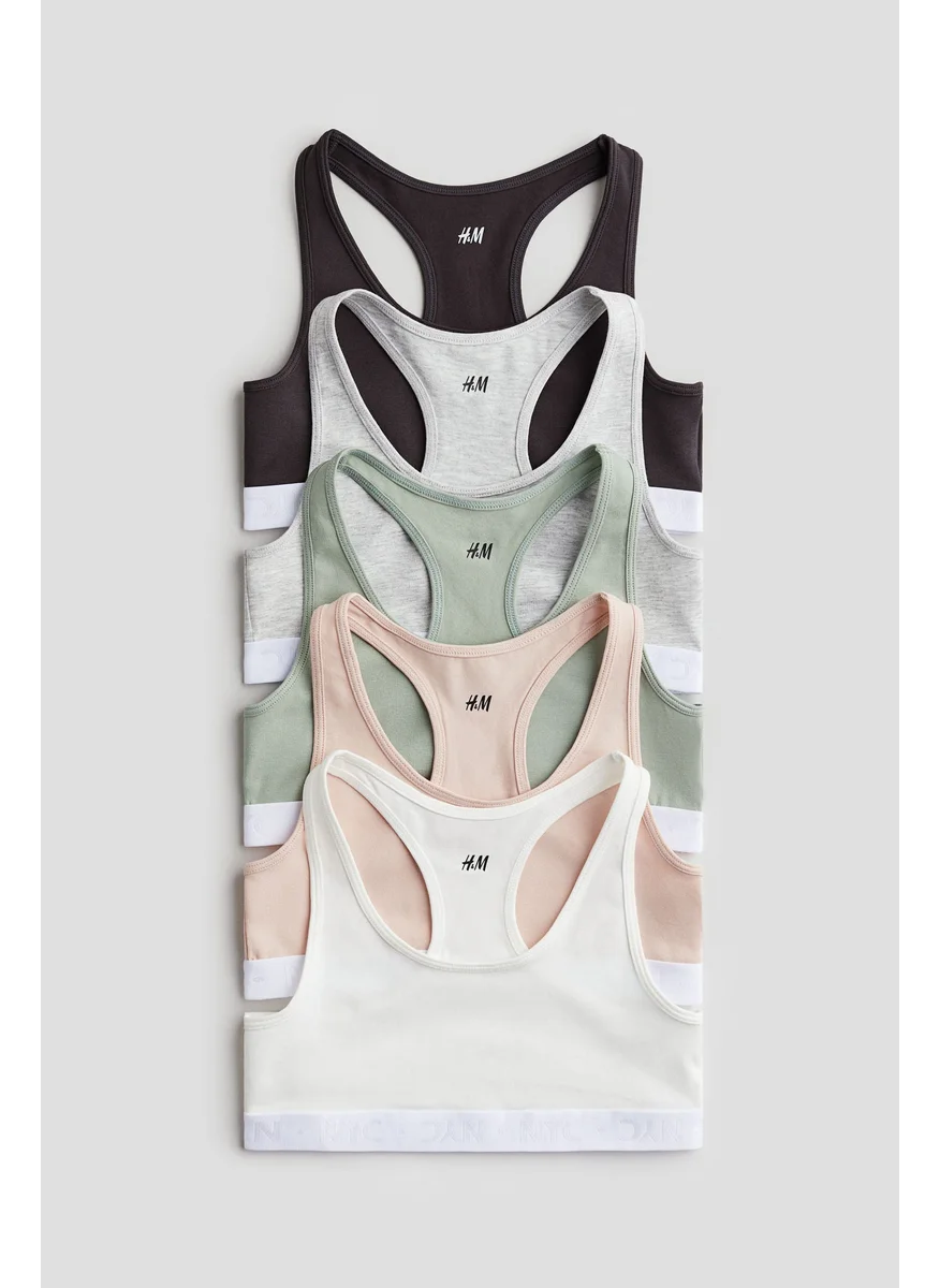 H&M 5-Pack Cotton Crop Tops