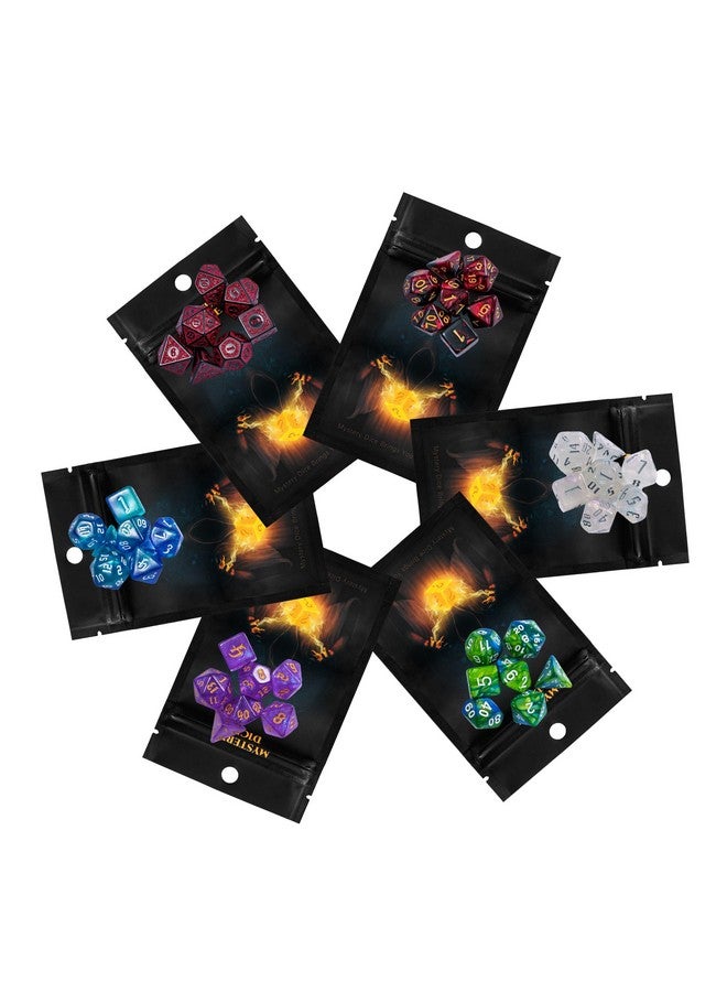 HDdais Mystery Dice Set 7Pcs Polyhedral Dice Set D&D Random Pattern Dnd Dice Blind Bag Acrylic Dice For Role Playing Game Dungeons And Dragons Gifts - Image 2