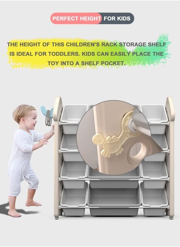 Arabest - Deluxe Multi-Box Toy Organizer, Large Capacity Storage Unit, Children's Toy Organizer, Playroom Display Unit (Combination Three, White) - Image 1
