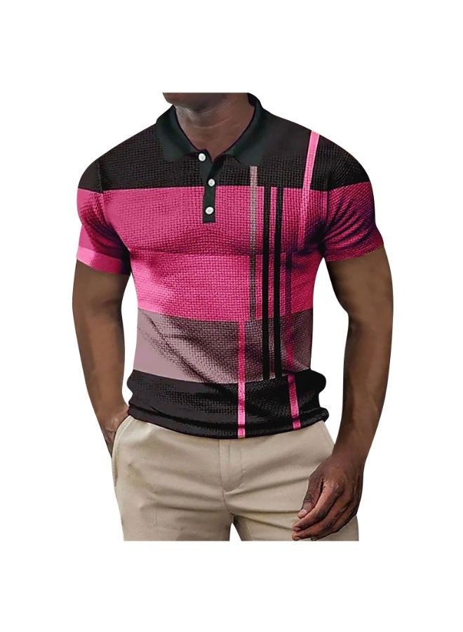 Summer  Fashion Men's Turn-down Collar Short Sleeve Striped Pullover T-shirts Casual Trendy Slim T-shirts Male Clothes - Image 2