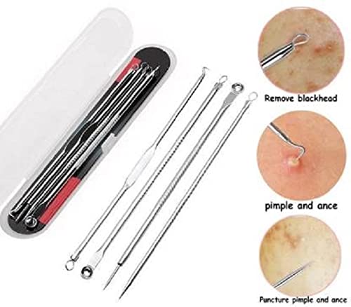 Elecsera Stainless Steel Blackhead Pimple Blemish ExtractorRemover Tool Pack of 4 - Image 3