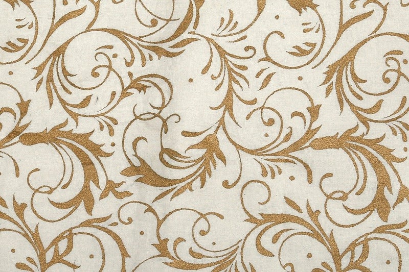 Dekor World Gold Printed White Table Cover - Image 2