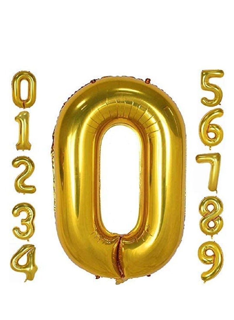 Brain Giggles Brain Giggles 40 Inch Gold Number 0 Foil Balloon  - Image 2