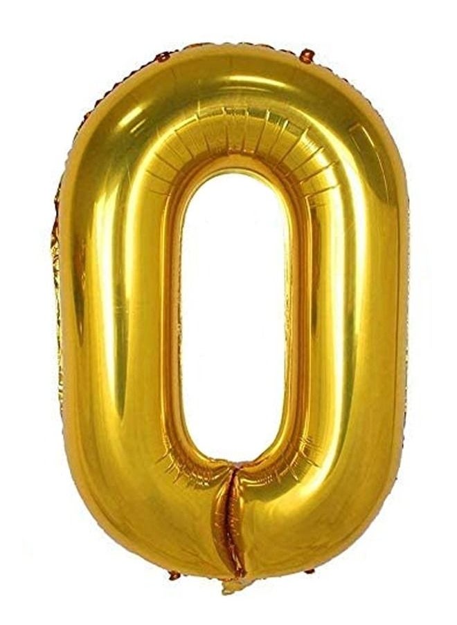 Brain Giggles Brain Giggles 40 Inch Gold Number 0 Foil Balloon  - Image 1