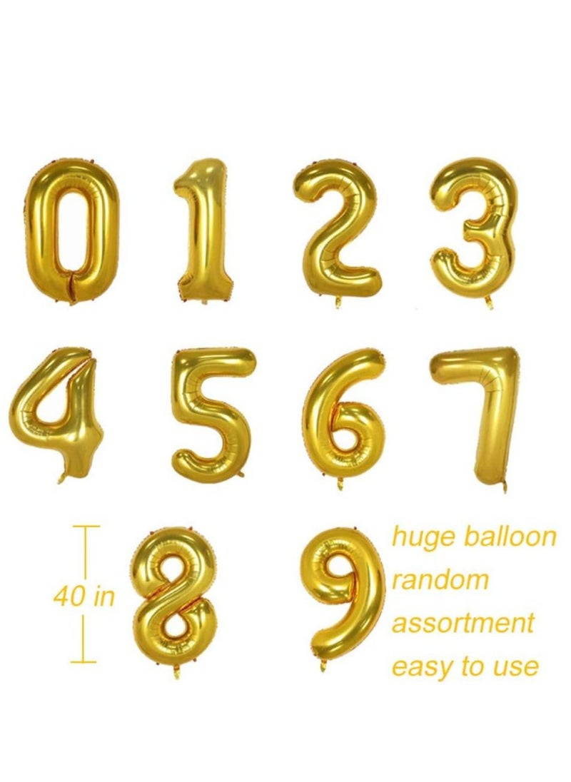 Brain Giggles Brain Giggles 40 Inch Gold Number 0 Foil Balloon  - Image 4