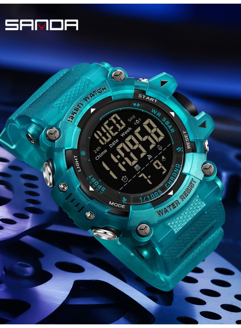 Sanda New 6290 Men's Electronic Watch Sports Waterproof Multifunctional Night Light Timer Men's Electronic Watch Alarm Clock - Image 2