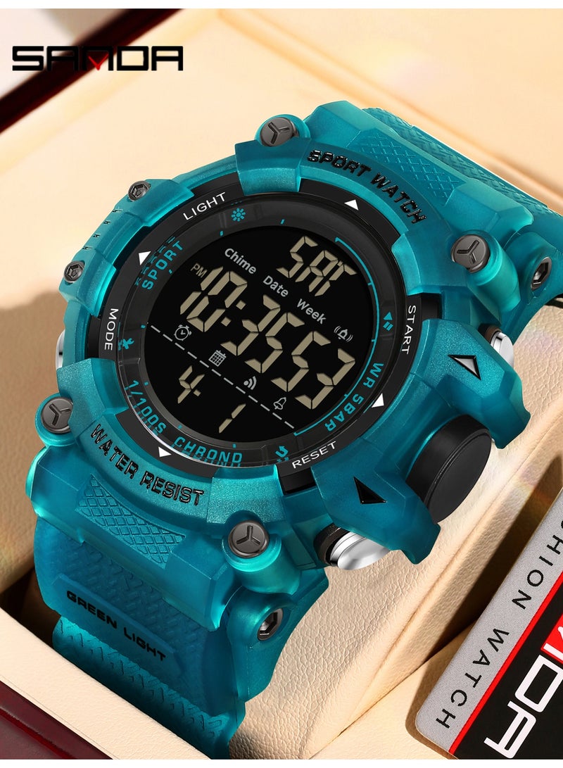 Sanda New 6290 Men's Electronic Watch Sports Waterproof Multifunctional Night Light Timer Men's Electronic Watch Alarm Clock - Image 1
