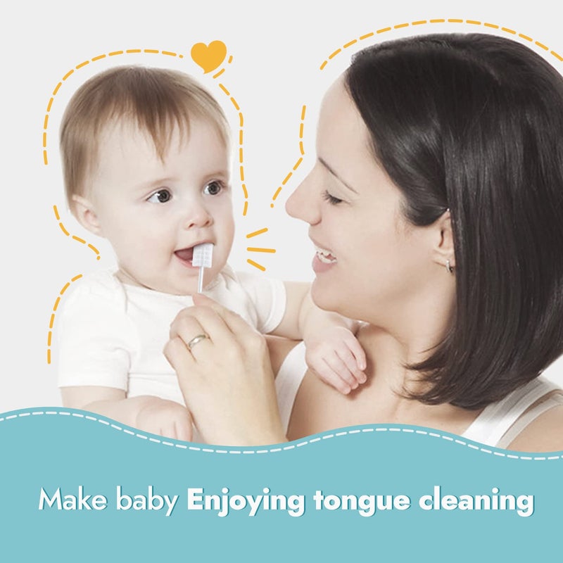بابابليك 100-Pack Baby Tongue Cleaner Newborn, Baby Disposable Infant Toothbrush, Upgrade Baby Oral Gum Cleaner with Paper Handle for Babies and Infants Ages 0-2 Years - Image 4