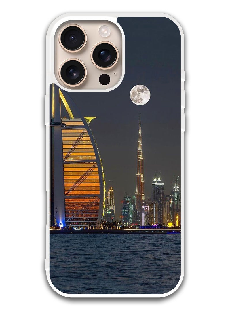 Theodor Protective Case Cover For APPLE IPHONE 16 Pro Burj Al Arab (White Bumper) - Image 1