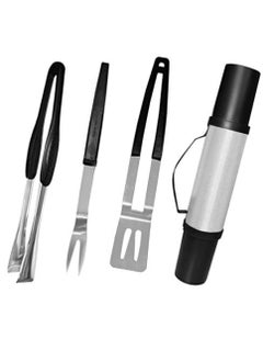 Vitacelli 3-Piece BBQ Grill Tool Set Silver/Black  - Image 1