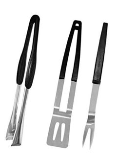 Vitacelli 3-Piece BBQ Grill Tool Set Silver/Black  - Image 2