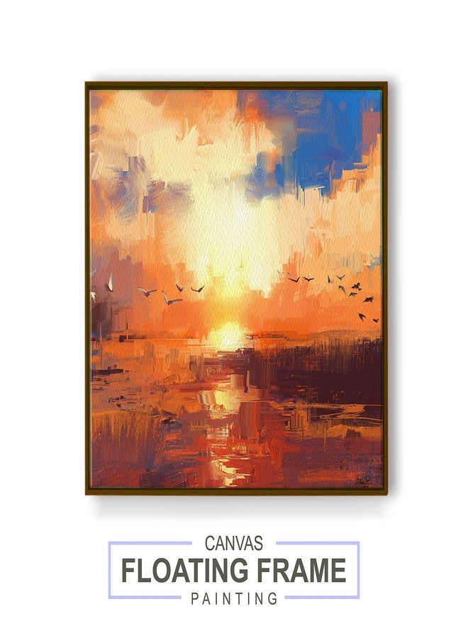 PRINTELLIGENT Luxury Wall Art Floating Frame Canvas Painting for living room (12 inch x 12 inch) A34 - Image 2