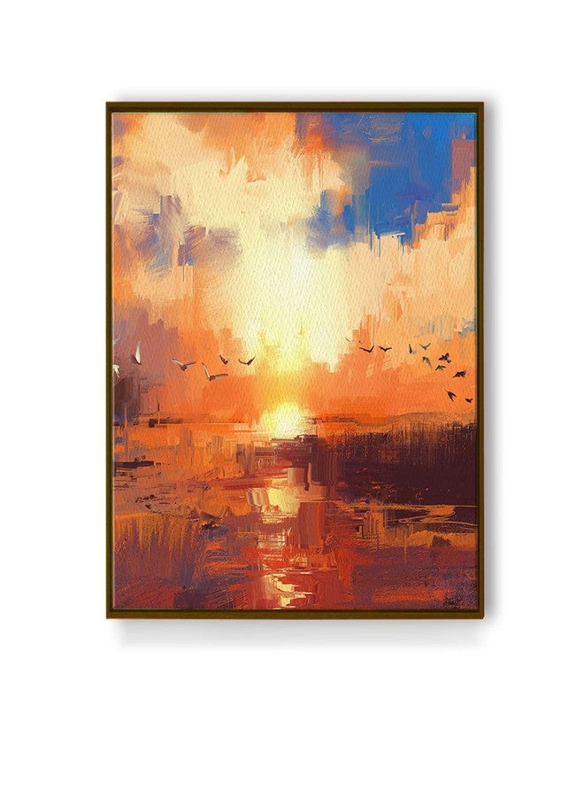 PRINTELLIGENT Luxury Wall Art Floating Frame Canvas Painting for living room (12 inch x 12 inch) A34 - Image 1