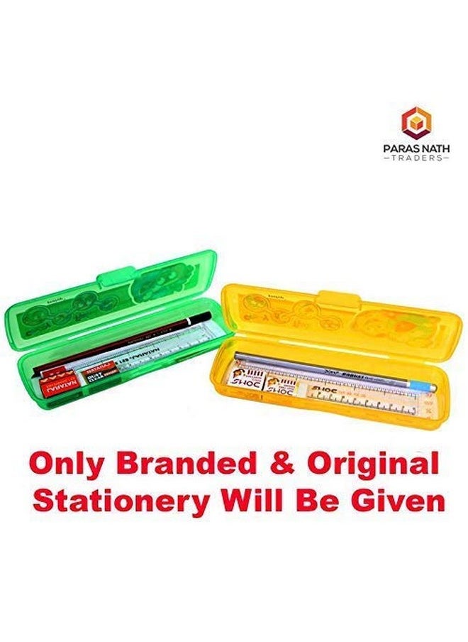 LUCID...We Build Relations LUCID...We Build Relations Pencil Case Set( Pack Of 6) For School Use With Branded Stationery For Return Gift Purpose With Complementary Gift Wrap,Plastic,Multicolor, Kids  - Image 3