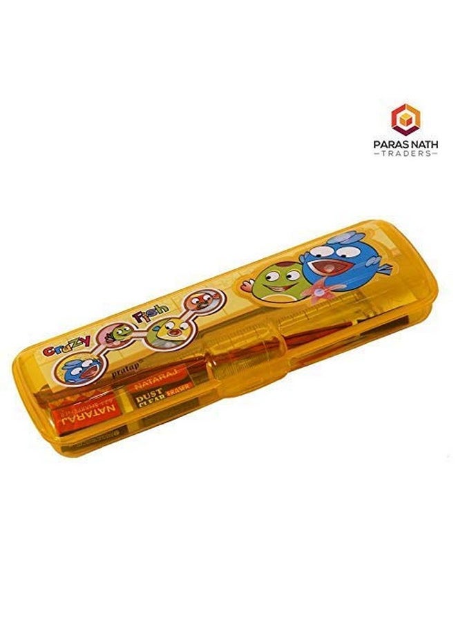 LUCID...We Build Relations LUCID...We Build Relations Pencil Case Set( Pack Of 6) For School Use With Branded Stationery For Return Gift Purpose With Complementary Gift Wrap,Plastic,Multicolor, Kids  - Image 5