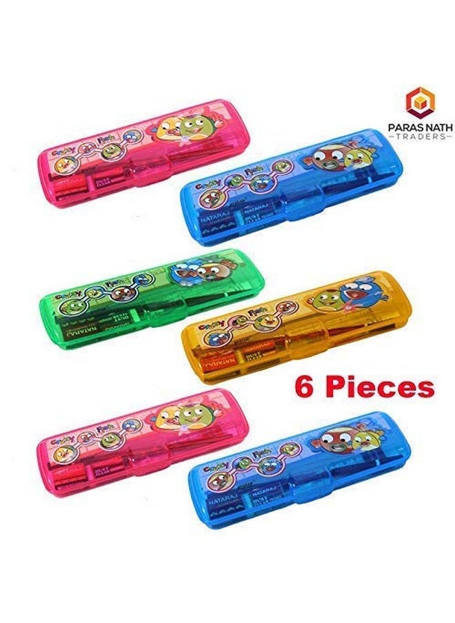LUCID...We Build Relations LUCID...We Build Relations Pencil Case Set( Pack Of 6) For School Use With Branded Stationery For Return Gift Purpose With Complementary Gift Wrap,Plastic,Multicolor, Kids  - Image 2