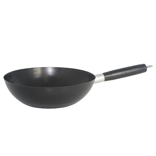 IMUSA 9.5in Carbon Steel Nonstick Wok with Cool Touch Handle, Black - Image 1