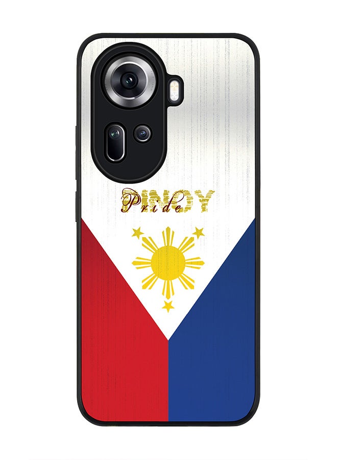 Stylizedd Rugged Black Edge Case for Oppo Reno11, Slim fit Soft Case Flexible Rubber Edges Anti Drop TPU Gel Thin Cover -  Pinoy Pride - Image 1