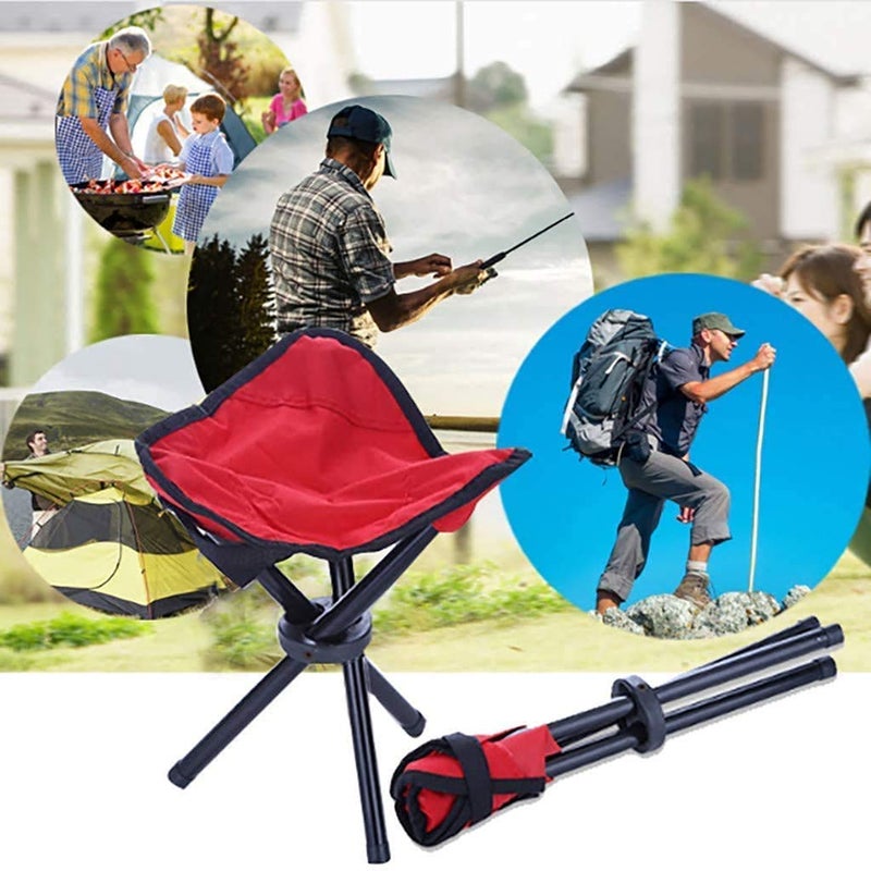 overa FoldableAntiSlip Mini Stool for Outdoor Camping Hiking Stool Folding Portable Tripod Stool with Carrying Case for Camping Travelling Portable Foldable Multi Color - Image 3