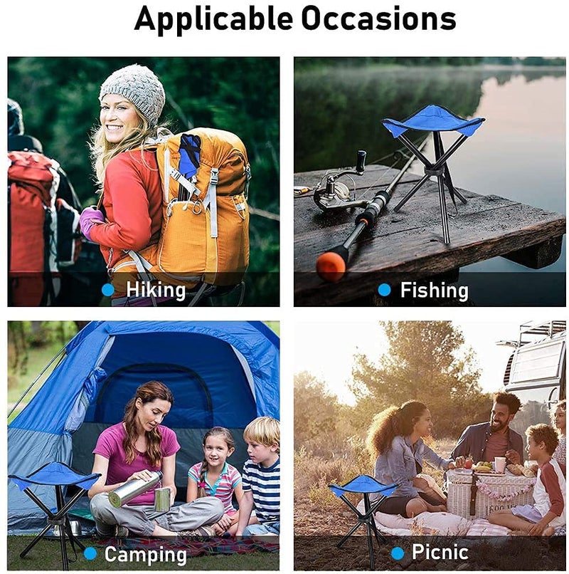 overa FoldableAntiSlip Mini Stool for Outdoor Camping Hiking Stool Folding Portable Tripod Stool with Carrying Case for Camping Travelling Portable Foldable Multi Color - Image 4