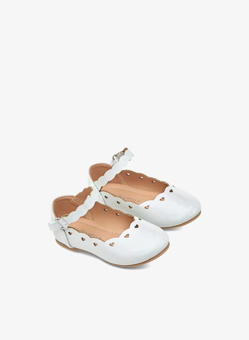 فلورا بيلا من شو إكسبرس حذاء باليرينا بناتي بنقوش مع إغلاق بشريط لاصق