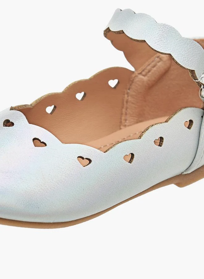 Flora Bella By Shoexpress Flora Bella Textured Ballerina Shoes With Hook And Loop Closure